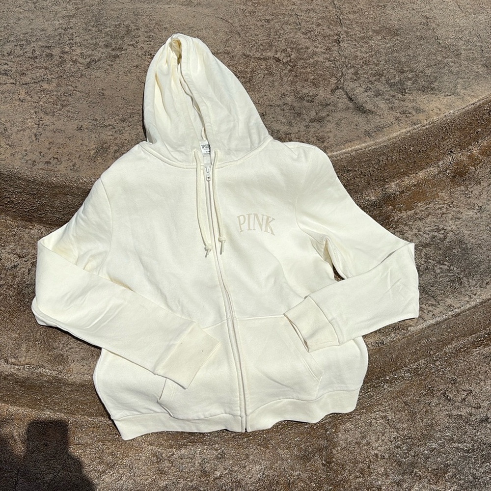PINK Victoria's Secret Cream Logo Hoodie